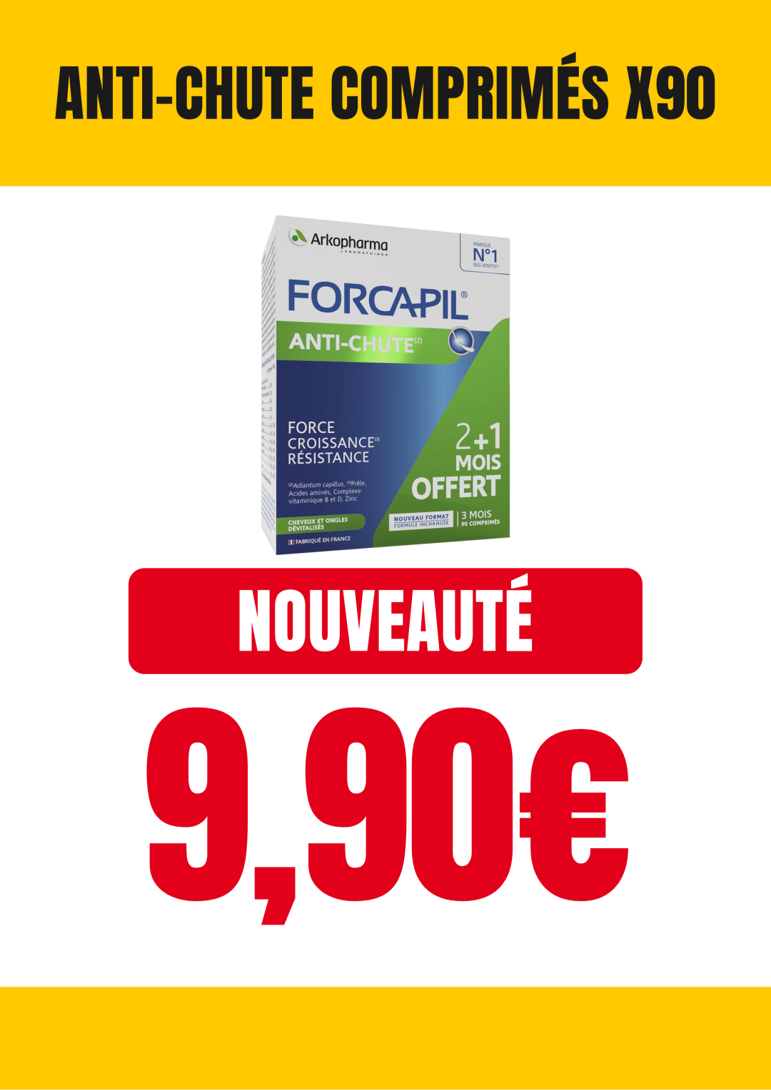 Forcapil Anti-Chute Comprimés x90 — Nouveauté 9,90€