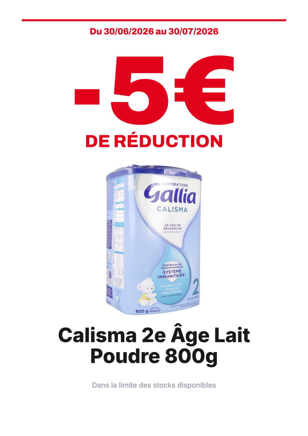 Gallia Calisma 2e Âge Lait Poudre 800g — −5€ de réduction